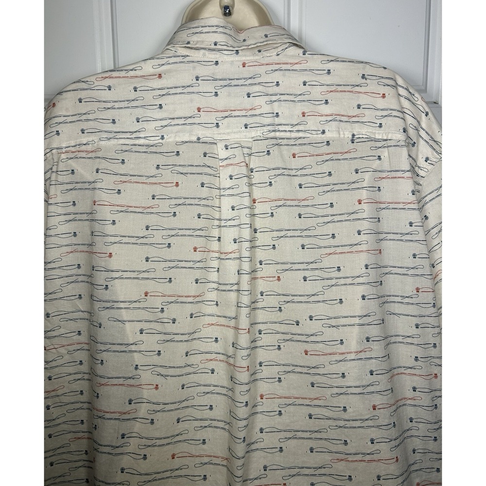 Eddie Bauer Fishing Novelty Print Button Up Shirt Mens XL - Picture 8 of 12
